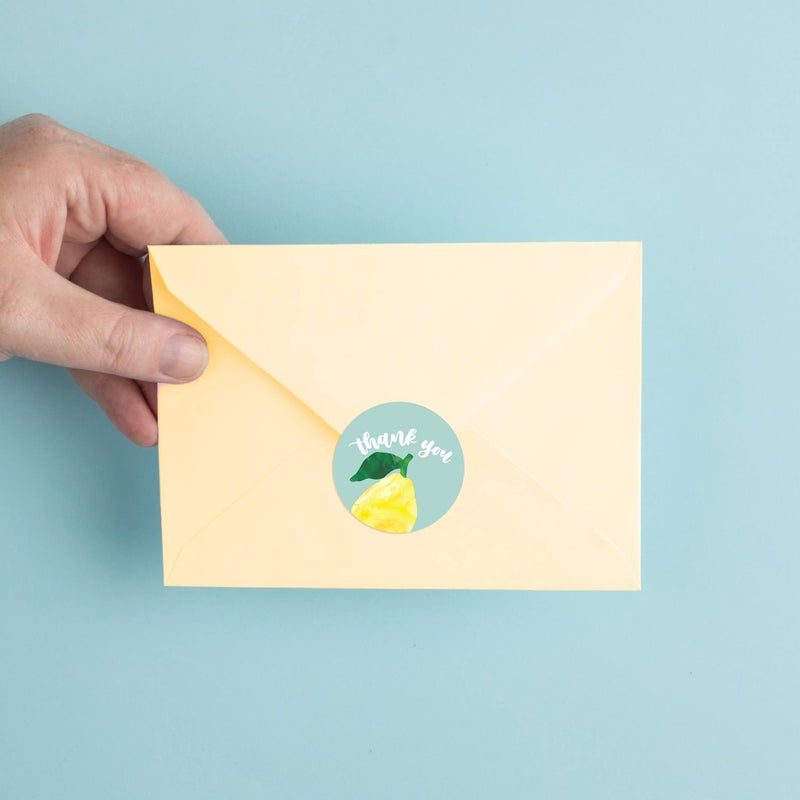 Gooji Lemon Thank You Stickers  500 Roll Pack Bulk Pack for Wedding  Party Favors  or Small Business Packaging  1.5 inch Supporting My Purchase Order Labels  Baby Bridal Shower  Custom Envelopes Seal - Image 4